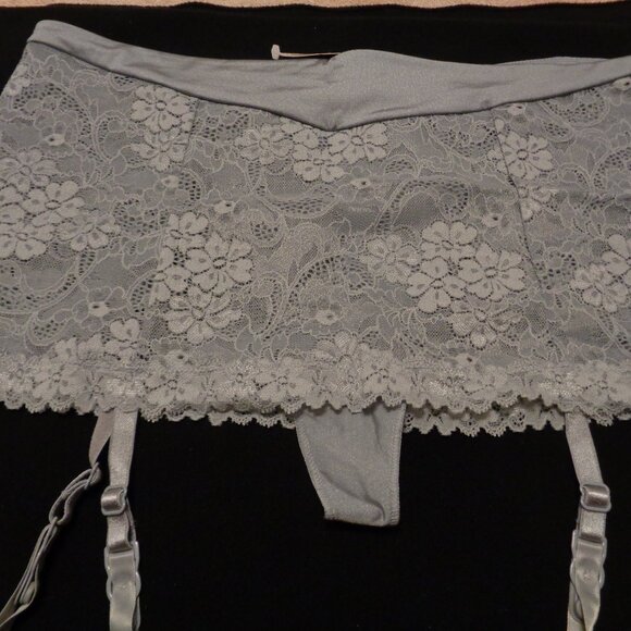 Victoria's Secret Other - VICTORIAS SECRET NWT OLDER STOCK LACEY GREY GIRDLE PANTIES W GARDERS M